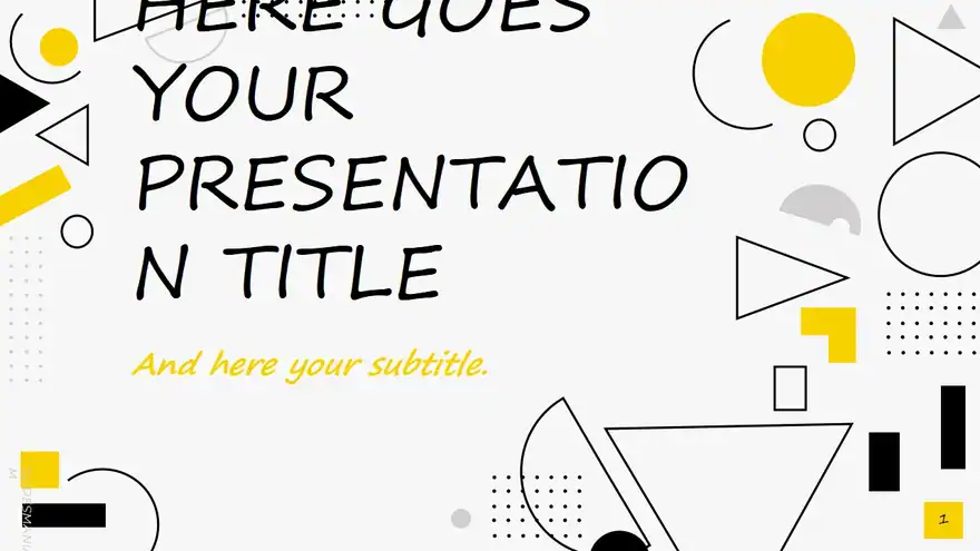 Taxi, simple memphis presentation template.
