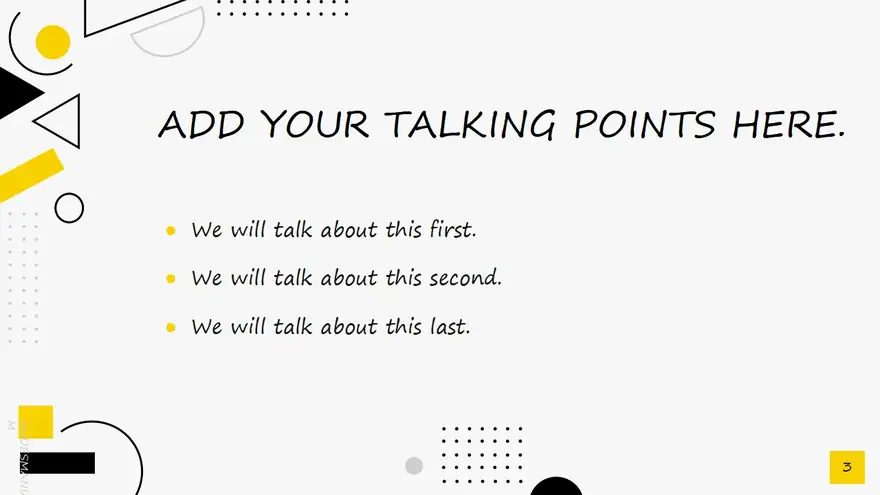 Taxi, simple memphis presentation template.