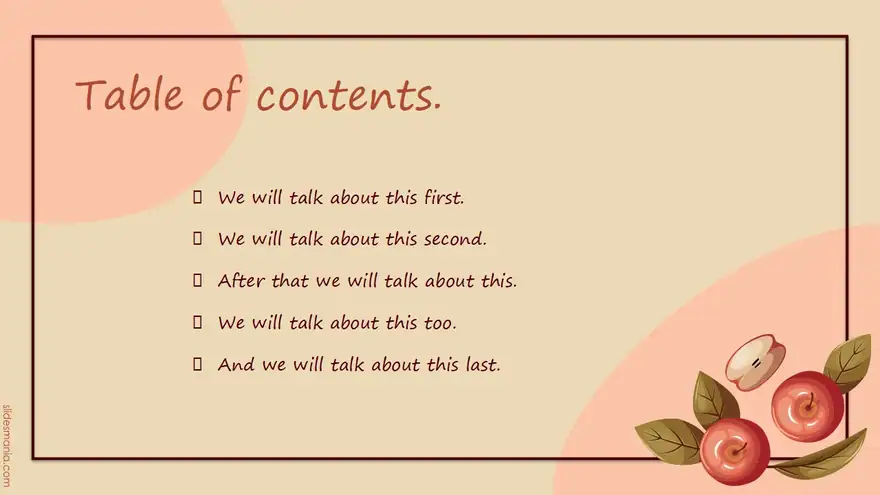 Apple Season free slides theme.