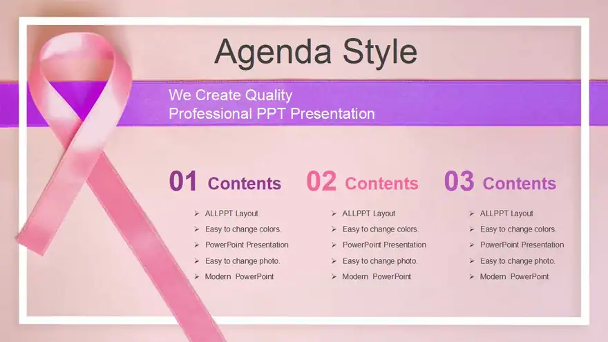 Breast Cancer Pink Ribbon PowerPoint Templates