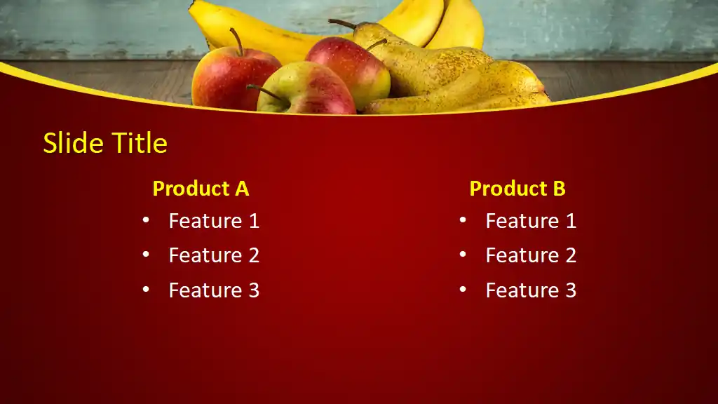 Free Table with Fruits PowerPoint Template