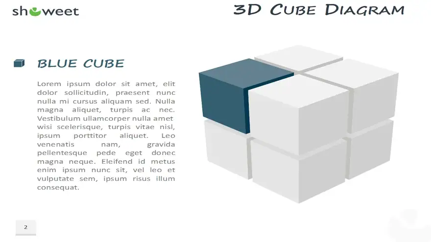 3D Cube Diagram for PowerPoint and Keynote