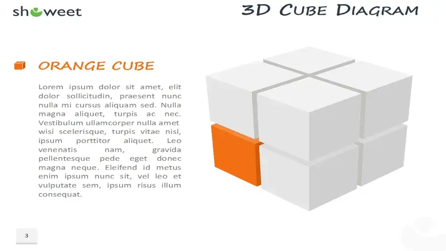 3D Cube Diagram for PowerPoint and Keynote