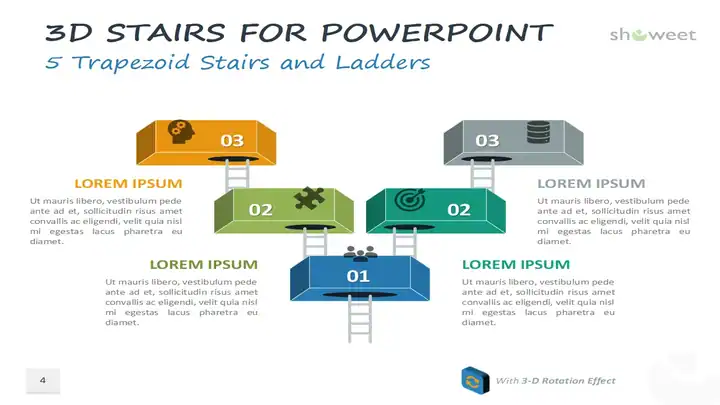 3D Stair Templates for PowerPoint