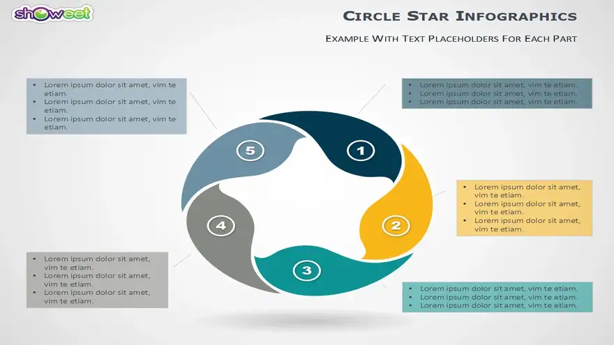 5 Stages Circular PowerPoint Diagram