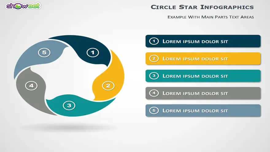 5 Stages Circular PowerPoint Diagram
