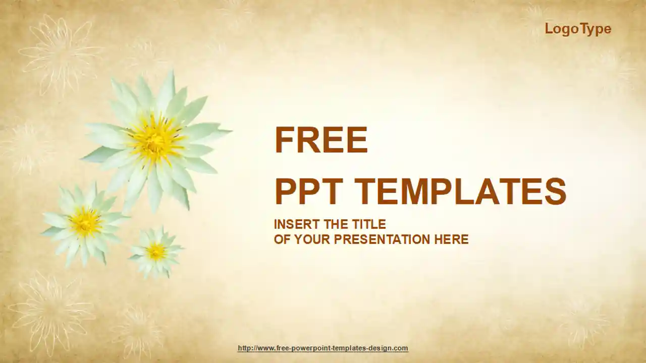 Abstract White Flowers PowerPoint Template