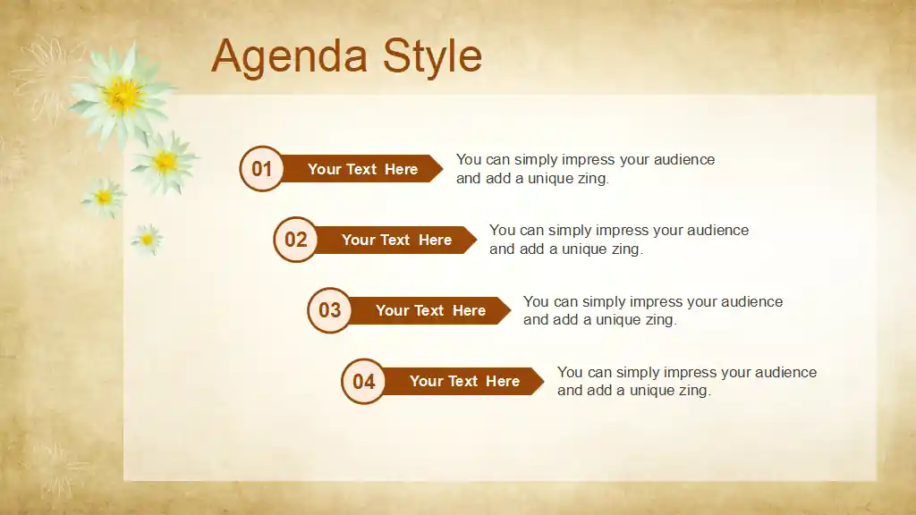 Abstract White Flowers PowerPoint Template
