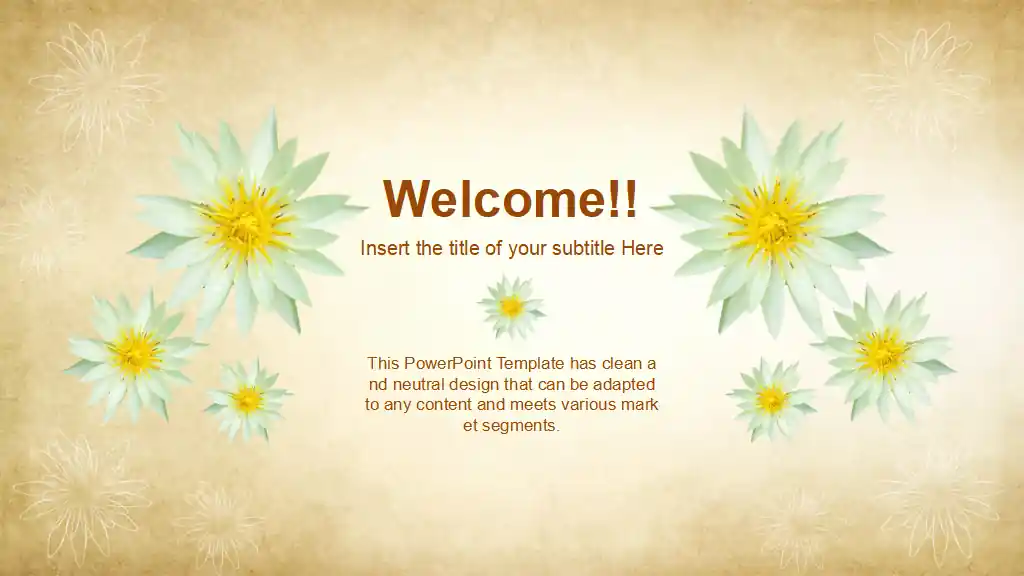 Abstract White Flowers PowerPoint Template