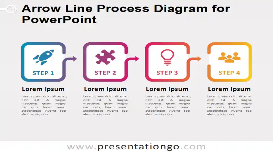 Arrow Line Process Diagram for PowerPoint