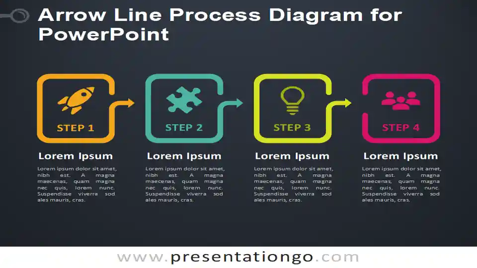 Arrow Line Process Diagram for PowerPoint