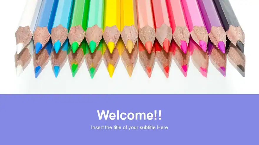 Colored Pencils Education Concept PowerPoint Template