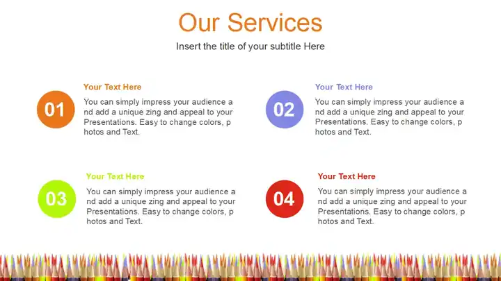 Colored Pencils Education Concept PowerPoint Template