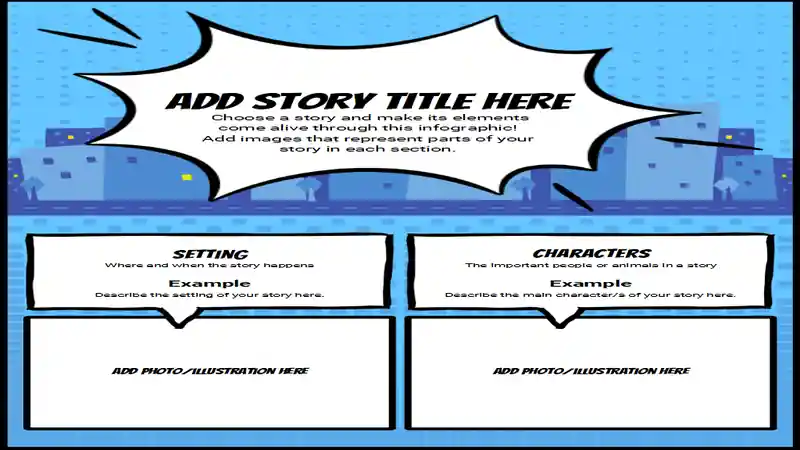 Comic Style Elements of a Story Infographic