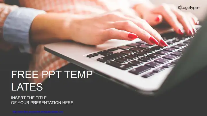 Computer Business Using Laptop PowerPoint Template