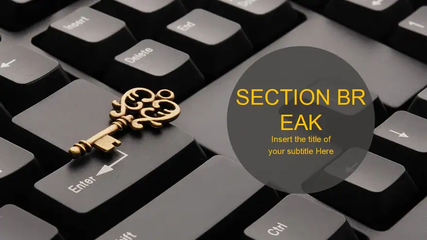 Computer Golden Key PowerPoint Template