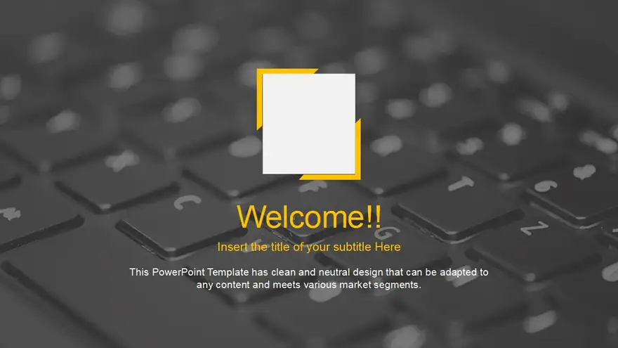Computer Golden Key PowerPoint Template