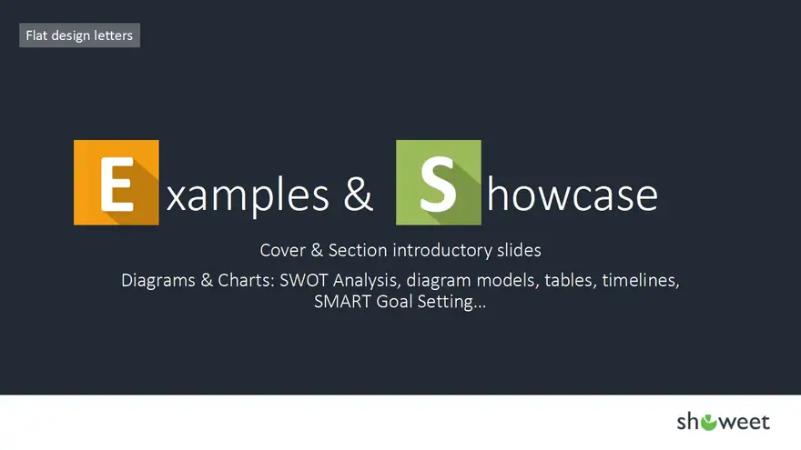 Flat Design Letters for PowerPoint with 21 Examples