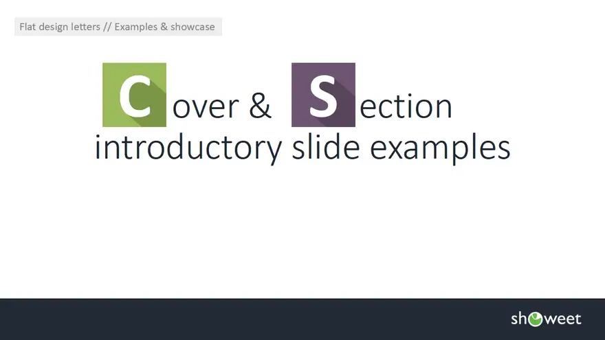 Flat Design Letters for PowerPoint with 21 Examples