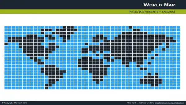 Free Pixel World Map for PowerPoint