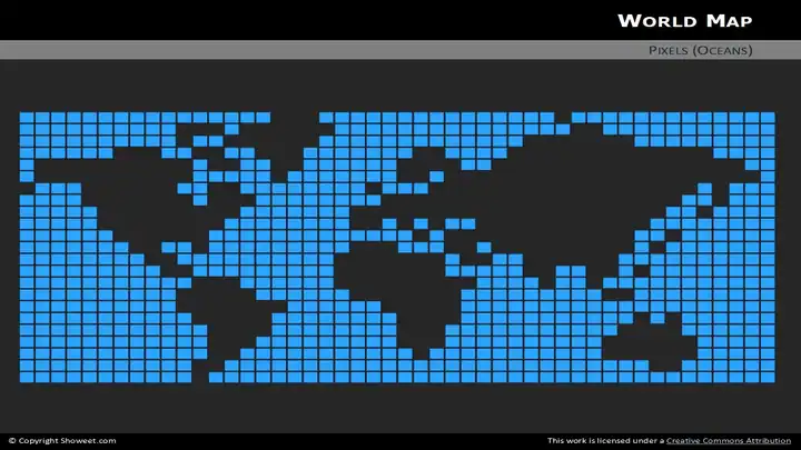 Free Pixel World Map for PowerPoint