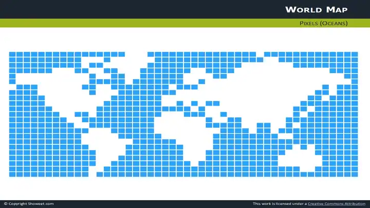 Free Pixel World Map for PowerPoint