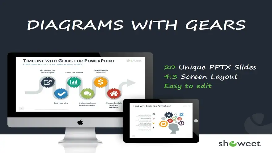 Gears Diagrams for PowerPoint