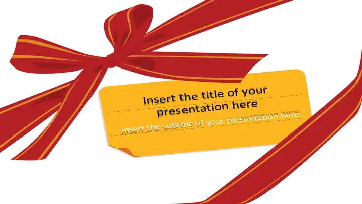 Gift, ribbon and bow – Free Template for PowerPoint and Impress