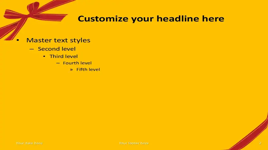 Gift, ribbon and bow – Free Template for PowerPoint and Impress