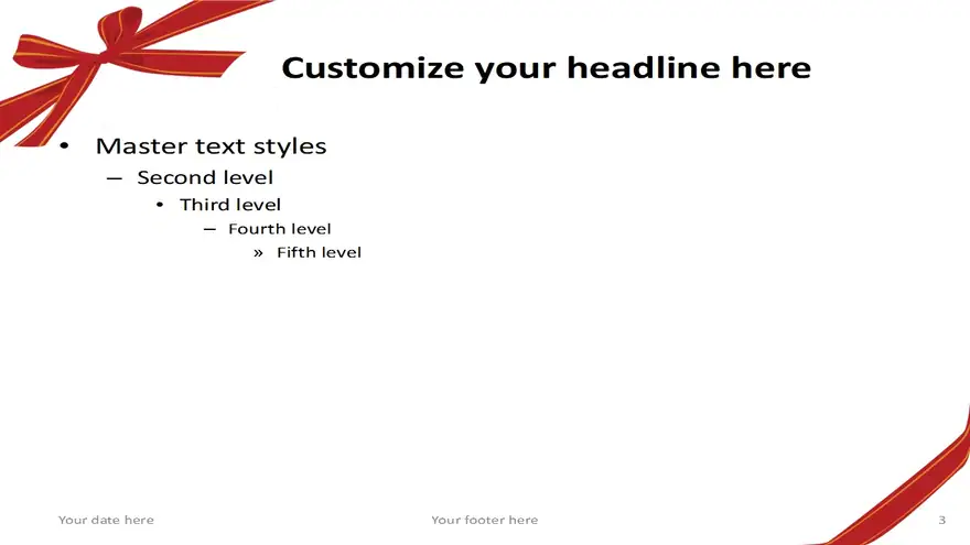 Gift, ribbon and bow – Free Template for PowerPoint and Impress