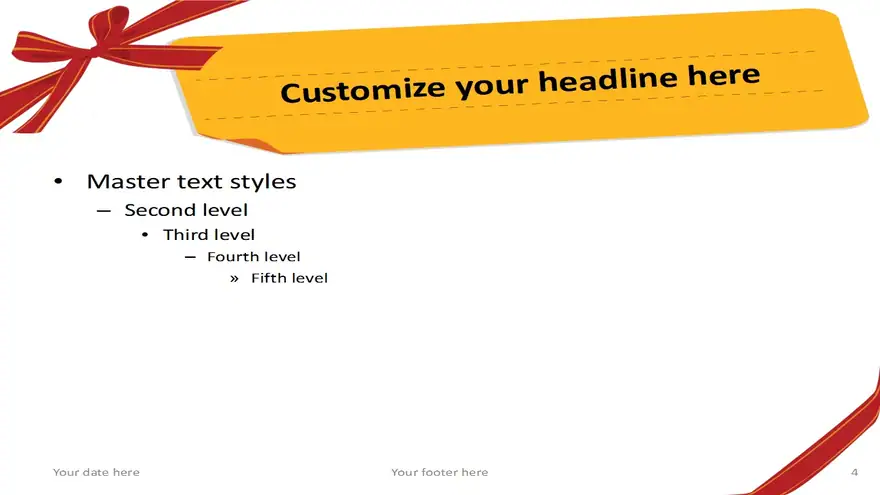 Gift, ribbon and bow – Free Template for PowerPoint and Impress