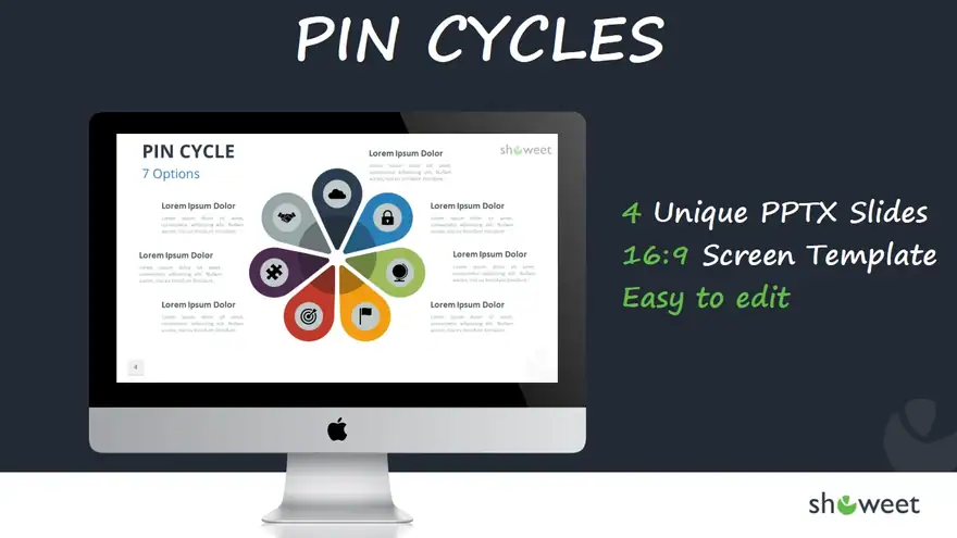 Pin Cycle Diagrams for PowerPoint and Google Slides