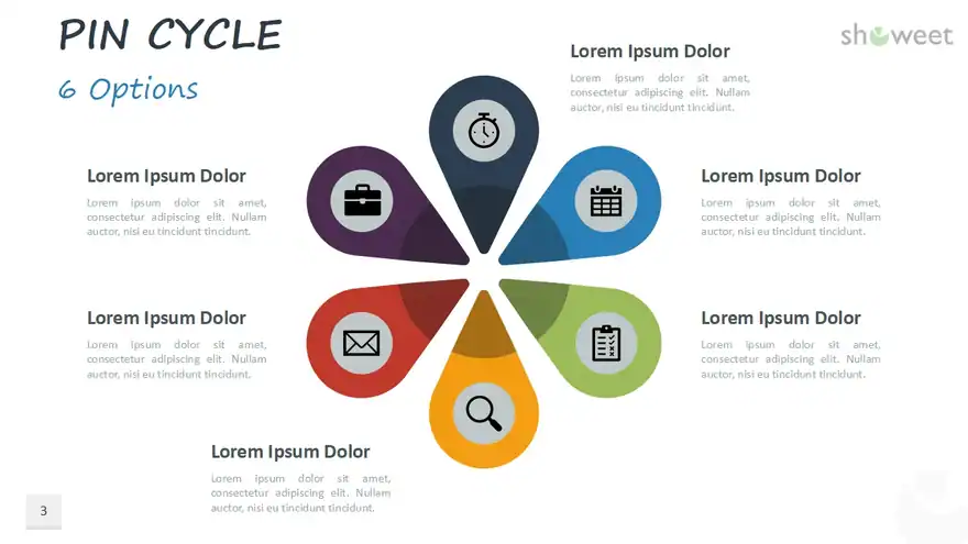 Pin Cycle Diagrams for PowerPoint and Google Slides