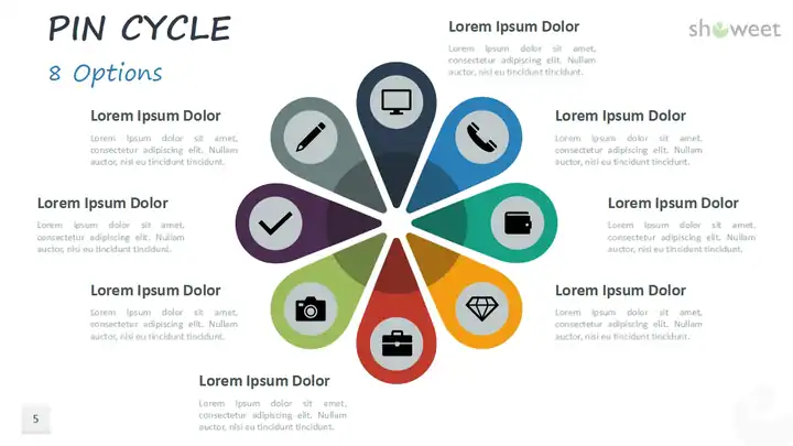 Pin Cycle Diagrams for PowerPoint and Google Slides