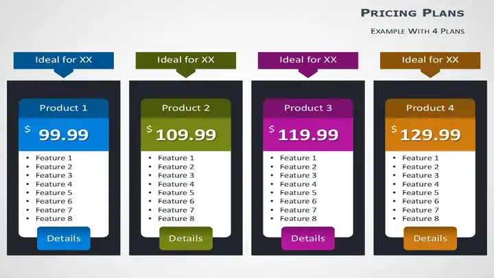 Pricing Tables for PowerPoint