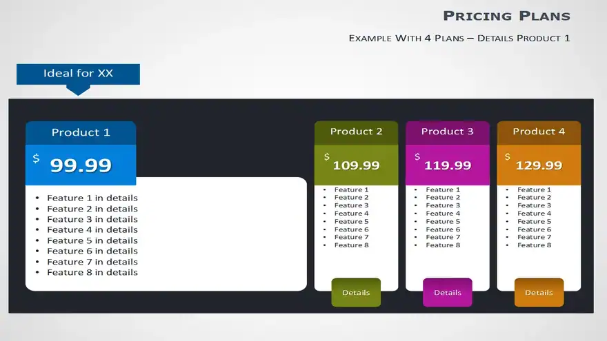 Pricing Tables for PowerPoint