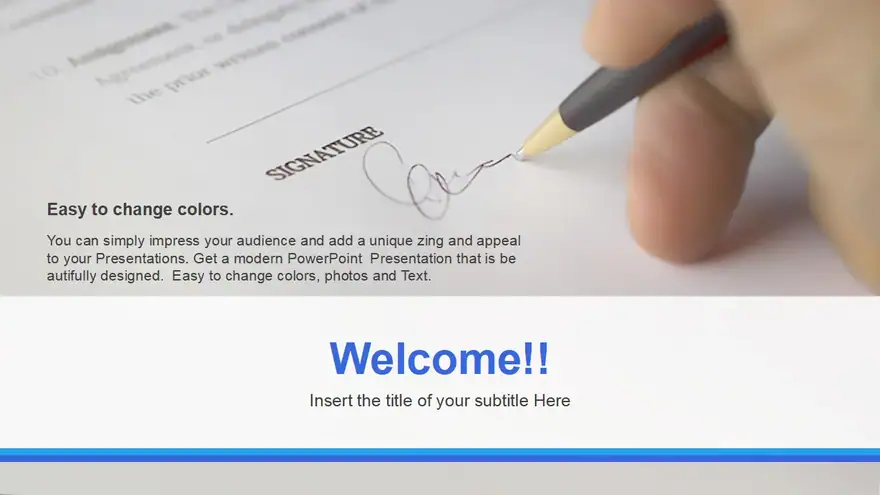 Signing Document PowerPoint Template
