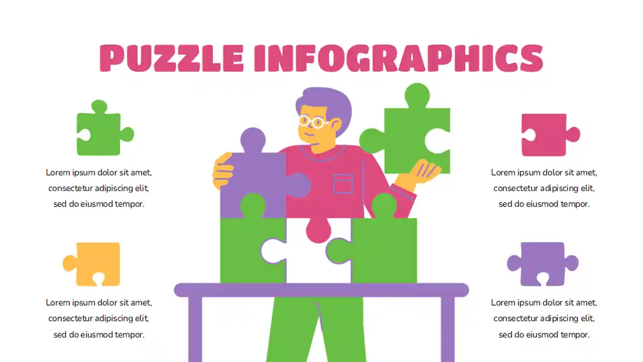 Simple Illustrated Puzzle Infographics