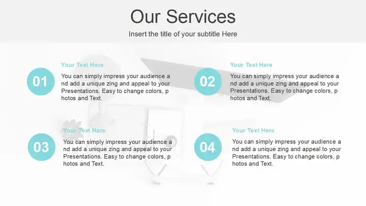 Simple Office Computer View PowerPoint Template