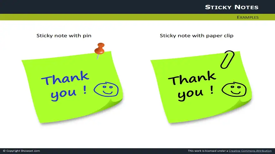 Sticky Notes With Pins For PowerPoint