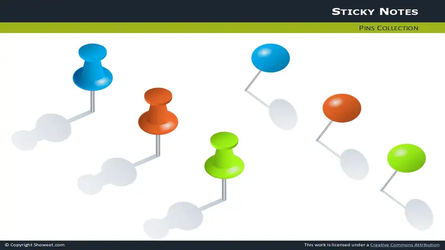 Sticky Notes With Pins For PowerPoint