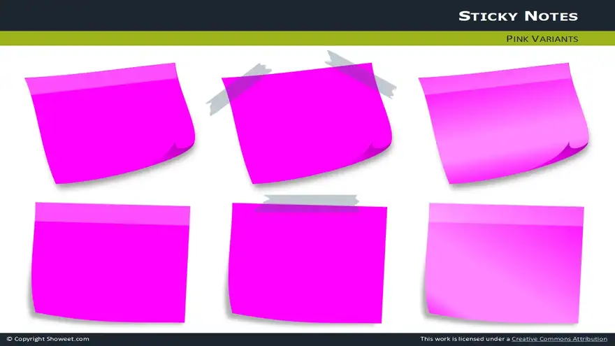 Sticky Notes With Pins For PowerPoint