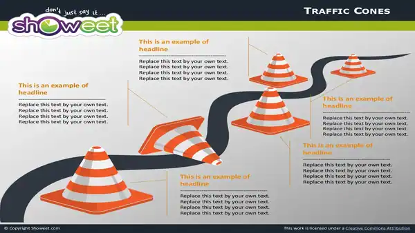 Traffic Cones Diagrams for PowerPoint