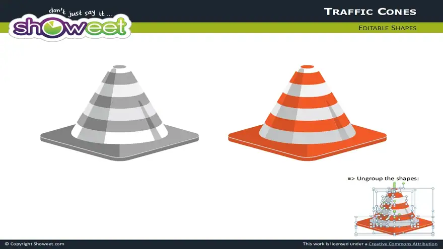 Traffic Cones Diagrams for PowerPoint