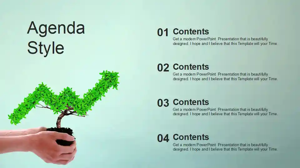 Trees Growing Finance Chart PowerPoint Templates