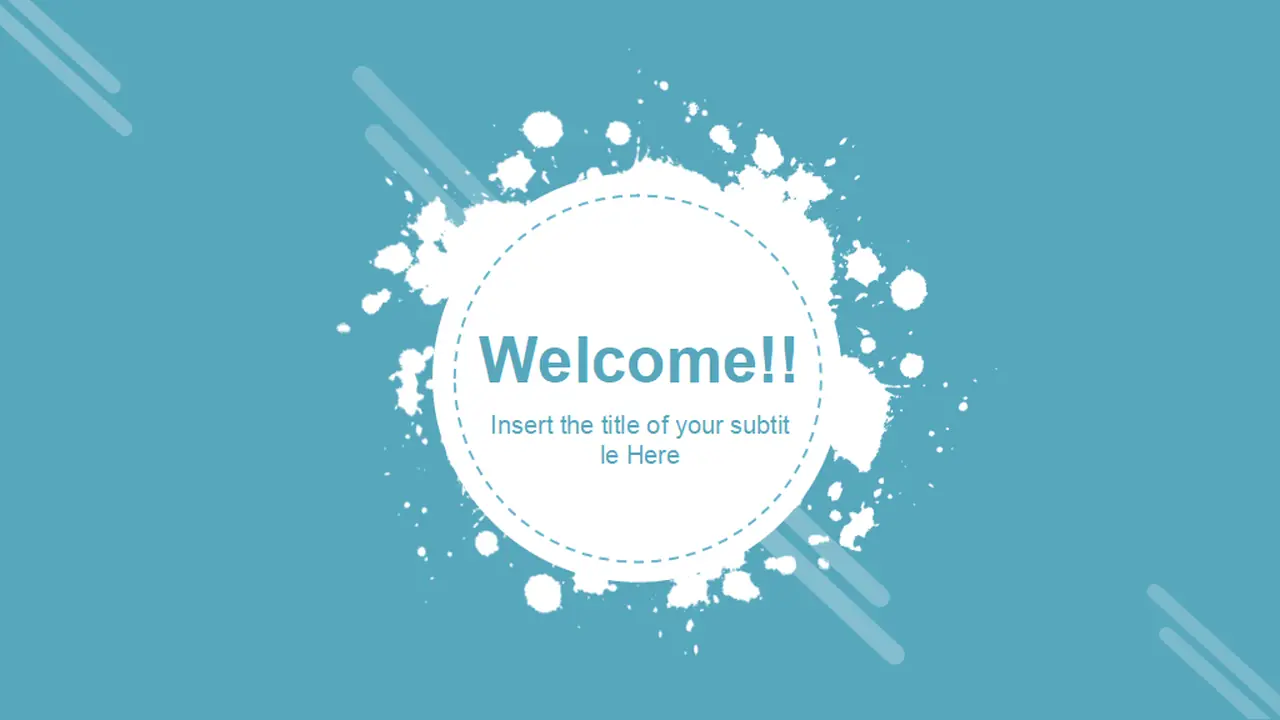 Water Colored Splashes PowerPoint Template