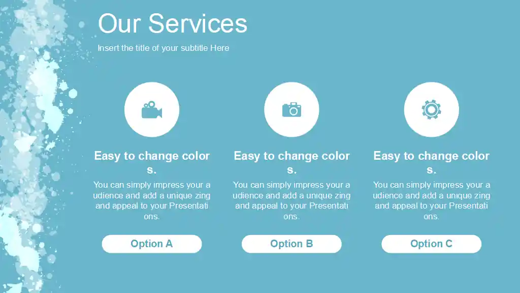 Water Colored Splashes PowerPoint Template