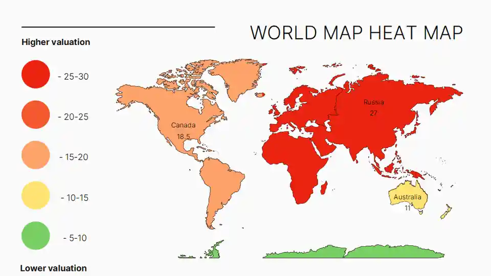 World Map Heat Map Infographic