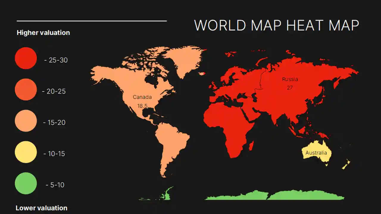 World Map Heat Map Infographic