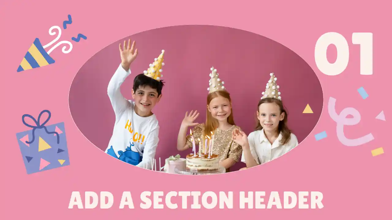 Cute Balloons Birthday Party Slides